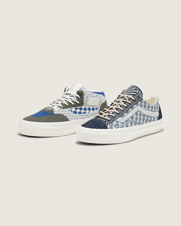 Premium Old Skool Knit Shoe in Navy Blue / White | Vans