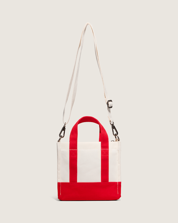 VANS☆Lil Pergs Tote ホワイト/チェック Lil Pergs Tote Bag in Antique White / Black | Vans