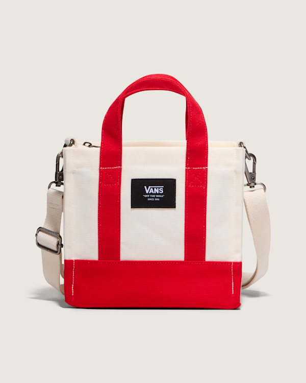 VANS☆Lil Pergs Tote ホワイト/チェック Lil Pergs Tote Bag in Antique White / Black | Vans