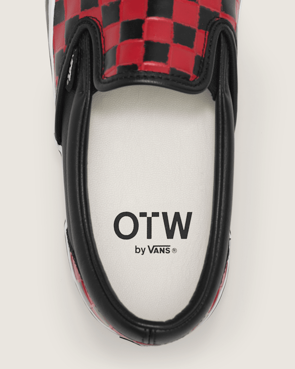 OTW Leather Checkerboard Slip-On 98 Vibram in Racing Red | Vans