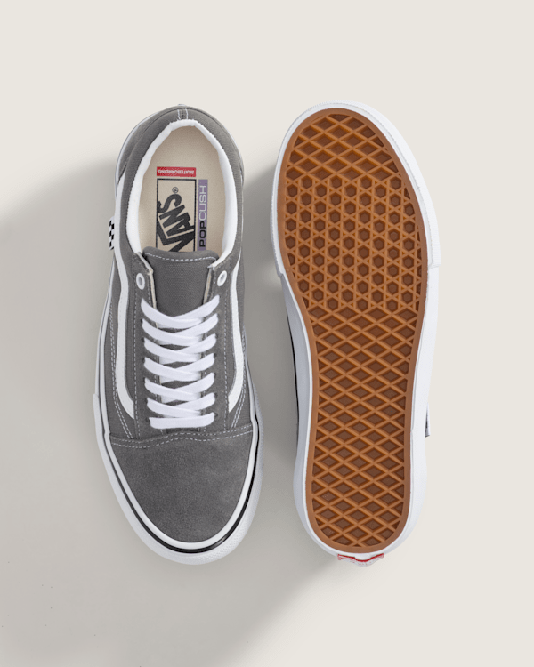 Skate Old Skool Shoe in Pewter Grey / White | Vans display picture 3