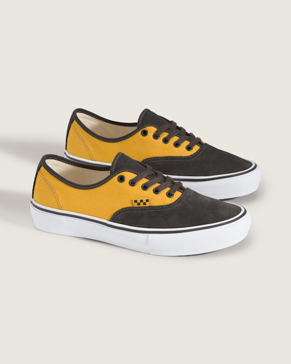 Skate Authentic Shoe in Black Mustard Yellow Vans