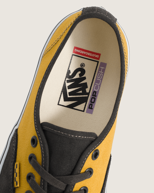 Skate Authentic Shoe in Black Mustard Yellow Vans