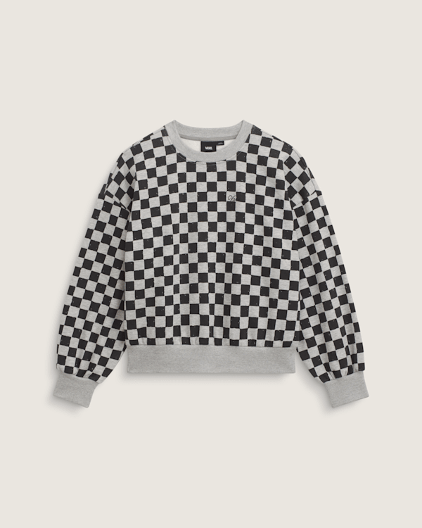 Checkerboard Retro Crew Sweatshirt in Grey / Black | Vans