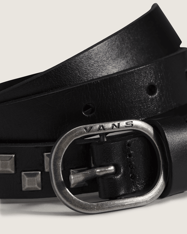 Check Leather Belt