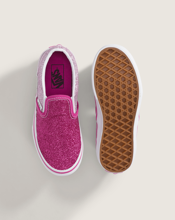 Vans Sprinkle Slip-ons Little Kids Classic Slip-On Shoe in Glitter Raspberry Rose  main image 4