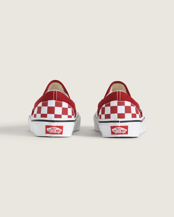 Checkerboard Slip Red Checkered Vans On Sale Big Kids Classic Slip