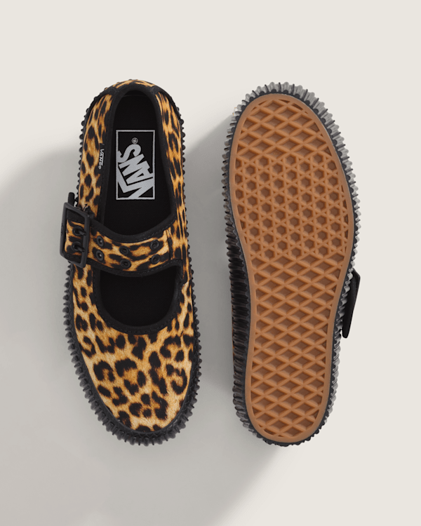 Mary Jane Creeper Shoe in Leopard Brown / Black | Vans display picture 3