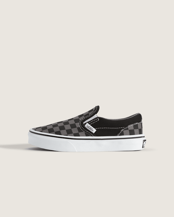 Vans | Kids Classic Checkerboard Slip-On Black/Pewter Shoes