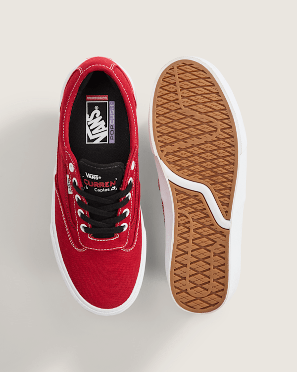 【VANS】バンズ SKATE CURREN CAPLES スケート VN000D85 Skate Curren Caples Shoe in Red / White | Vans