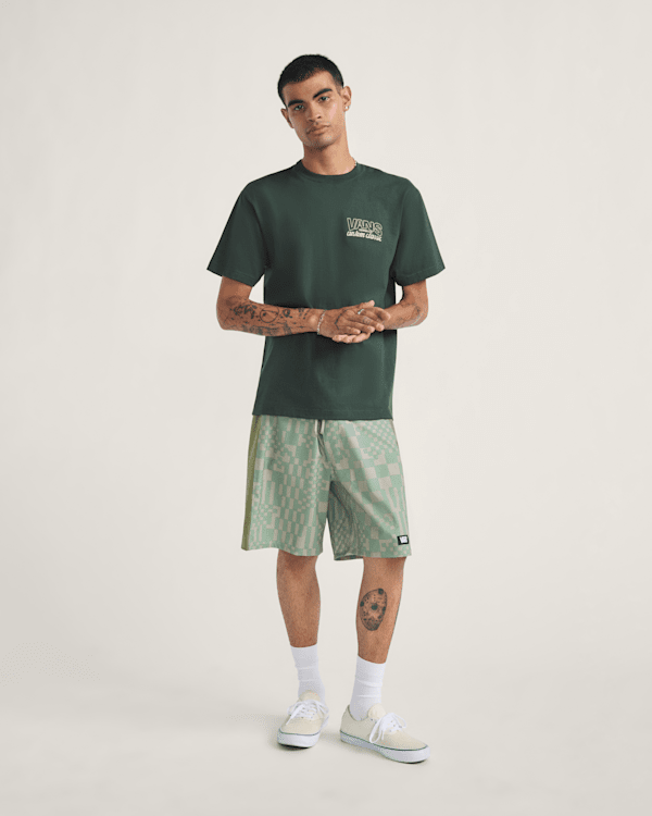 Daily AOP Sideline Boardshorts in Grey Mint Green | Vans