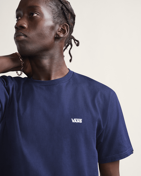 Left Chest Logo T-Shirt in Navy Blue | Vans