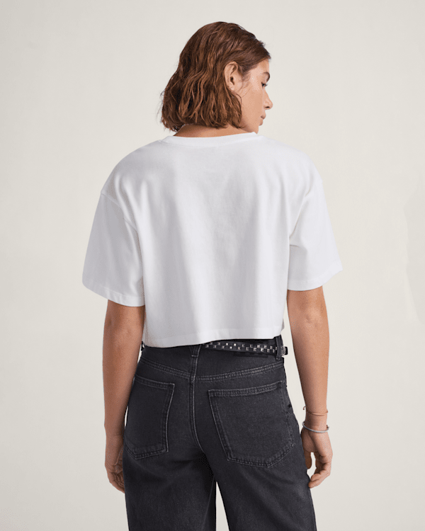 Rhythm Relaxed Crop T-Shirt in White | Vans