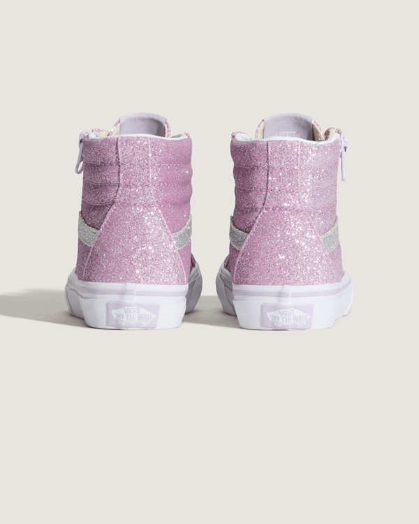 Little Kids Sk8-Hi Side Zip Shoe in Glitter Lilac Mist