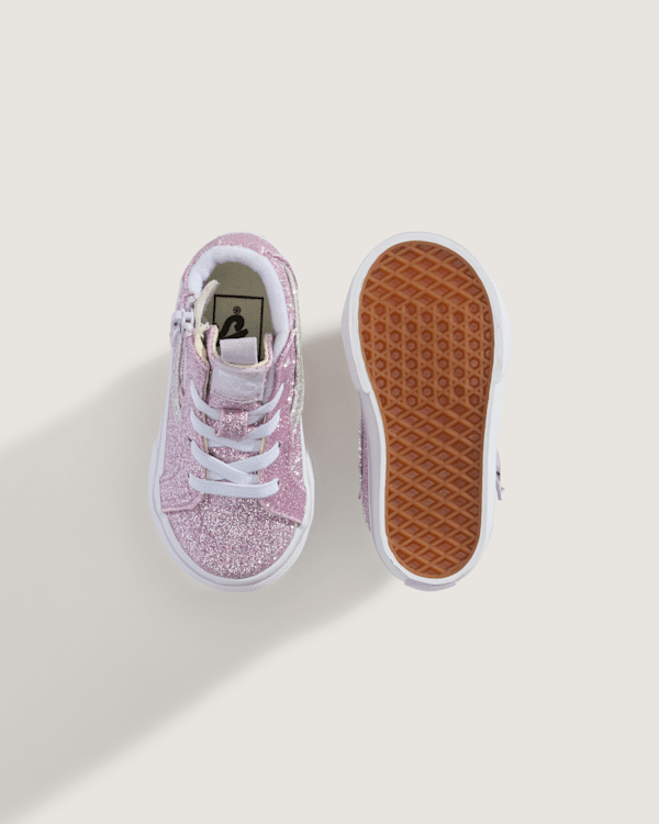 LiLi品 Toddler Sk8-Hi Side Zip Shoe in Glitter Lilac Mist Purple | Vans