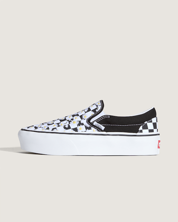 Classic Slip-On Platform Checkerboard Shoe in Checkerboard