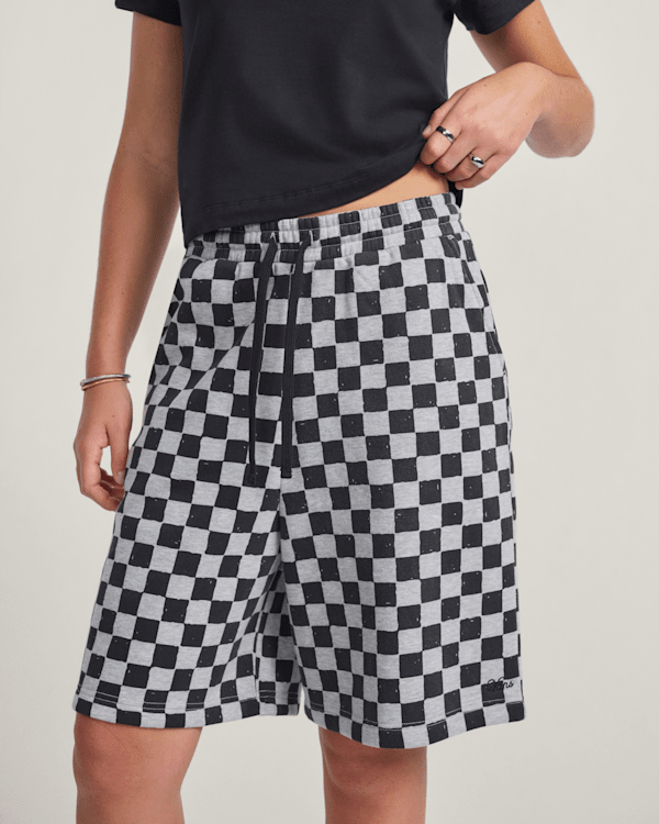 ショートパンツ Cotton fleece shorts MJP321_15AV_F0018_S_OOO Checkerboard-Fleece-Shorts.png