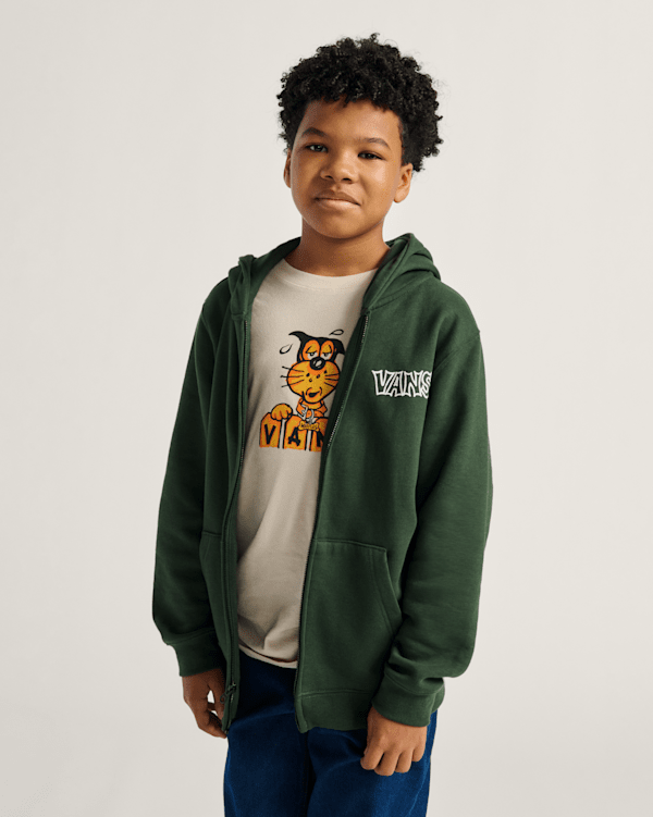 Kids Classified Zip Hoodie in Dried Kelp Green | Vans