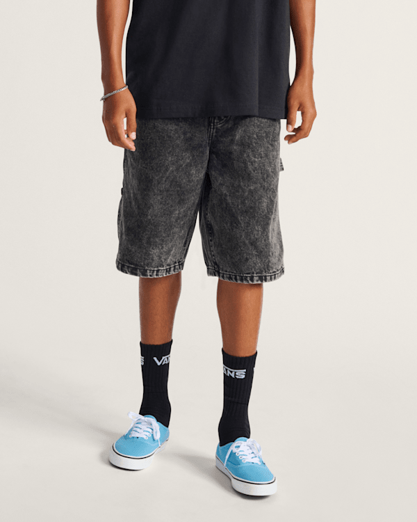 Drill-Chore-Loose-Denim-Shorts