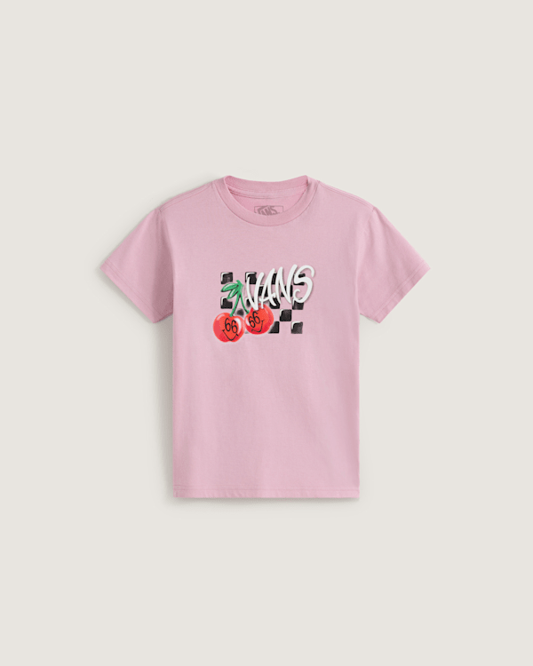 Little Kids Checker Cherries T-Shirt in Dawn Pink | Vans