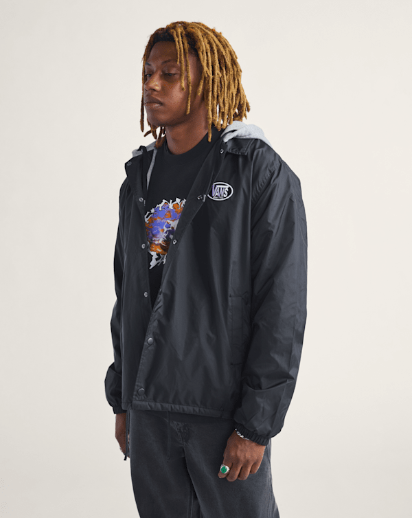 Riley Hooded Coach's Jacket in Black | Vans