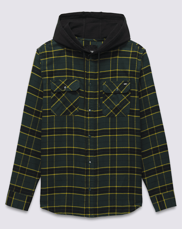 Parkway Hooded Long Sleeve Shirt in Green Gables / Black | Vans