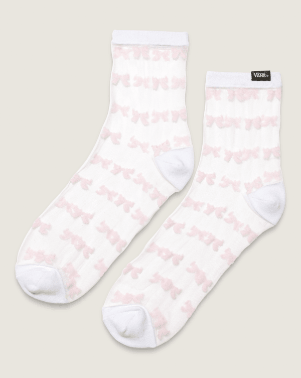 Mesh Bow Half Crew Socks