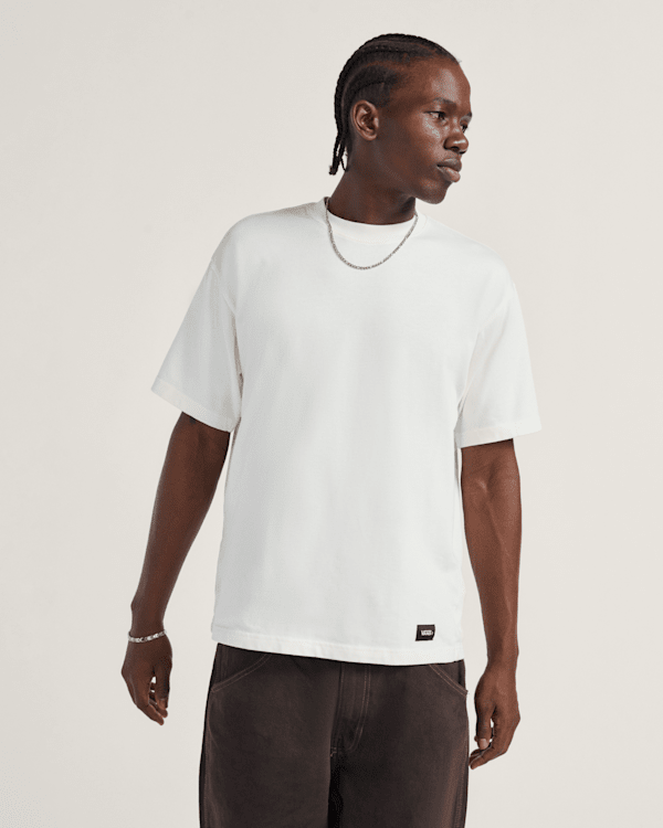 国内配送 VANS CHCKET FLAGS TEE WHITE Premium T-Shirt in Egret White | Vans