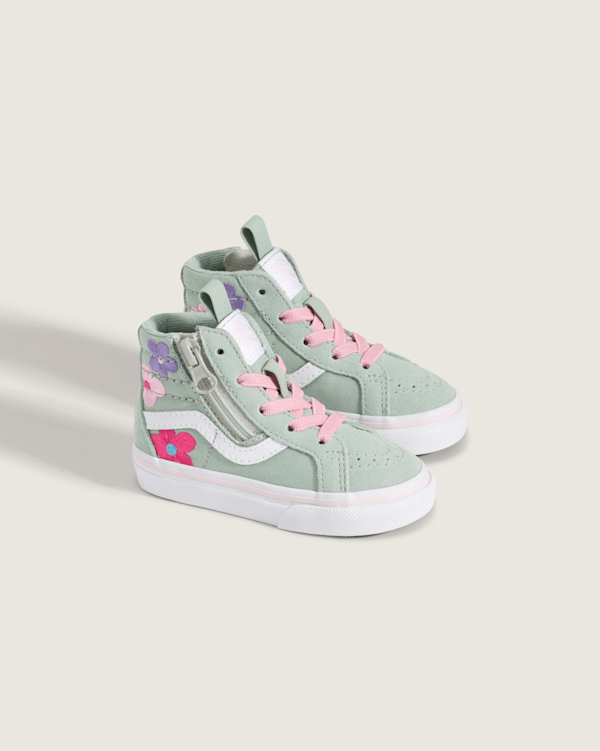 Toddler Sk8-Hi Side Zip Shoe in Grey / Olive Green | Vans