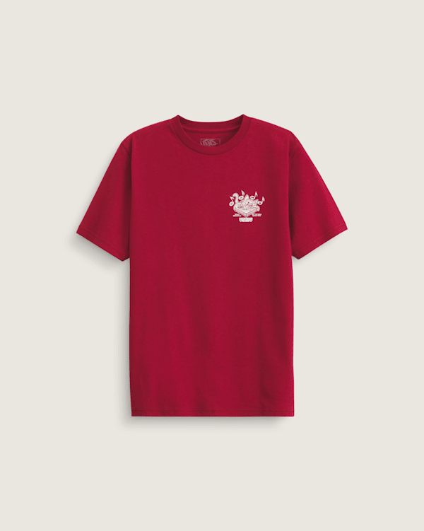 Kids Scratched Records T-Shirt in Bordeaux Red | Vans