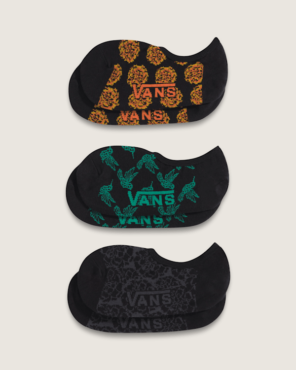 Dia de los Muertos Canoodle Socks 3-Pack in Black | Vans