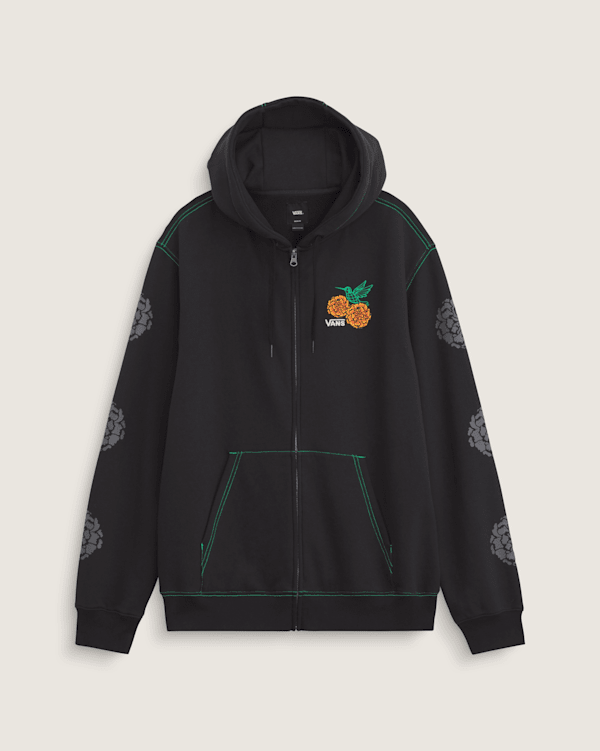 Dia de los Muertos Colibri Zip Hoodie in Black | Vans
