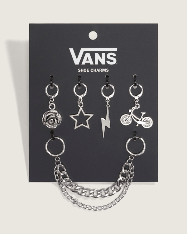 Vans Bold and Bloom Shoe Charm Set in Grey Vans