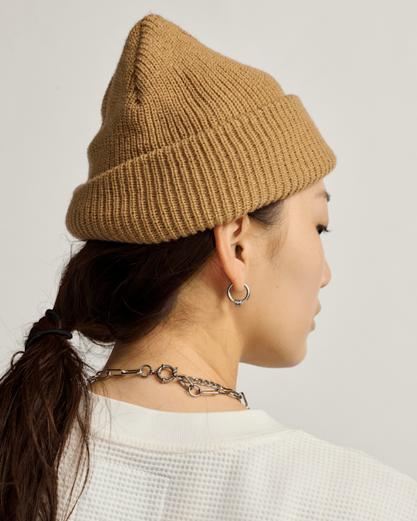 Hex Patch Cuff Beanie in Warm Taupe Beige | Vans