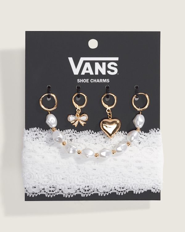 アクセサリー vans Vans Pearl and Lace Shoe Charm Set in White | Vans