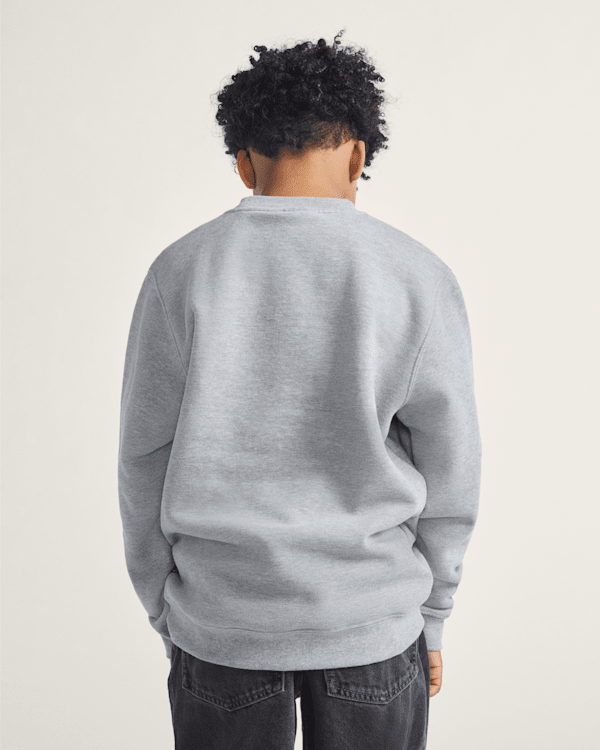 Kids Star Checker Crew Sweatshirt in Cement Heather Grey | Vans