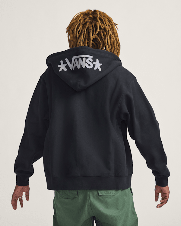 VANSチェッカーフラッグ×センターロゴ×でかロゴ ブラックスウェット