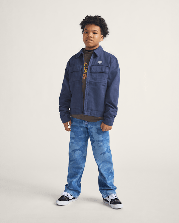 Kids Mcavoy Zip Station Jacket in Parisian Night Blue | Vans