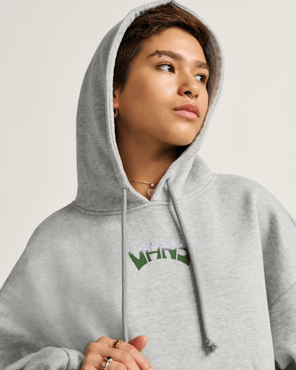 World Peace Retro Pullover Hoodie in Heather Grey Vans