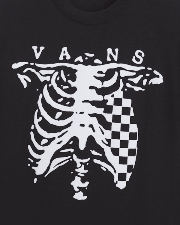 ミュージシャン The BONEZ CAPI CORE VAN Checker L/S Tee Checkerboard and Bones T-Shirt in Black | Vans