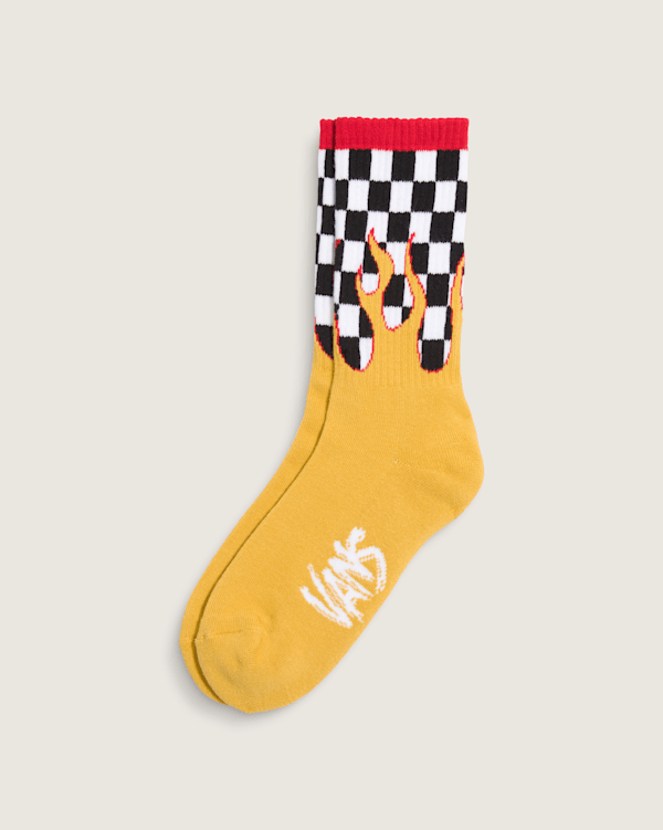 Kids Road Stop Crew Socks in Yellow / Black / White | Vans