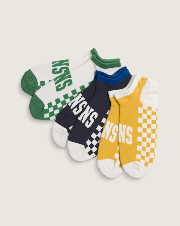 Vans Checkerboard Kick Socks in Fairway Green / Yellow