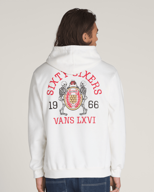Skull Reaper Frat LXVI Pullover Hoodie in White | Vans