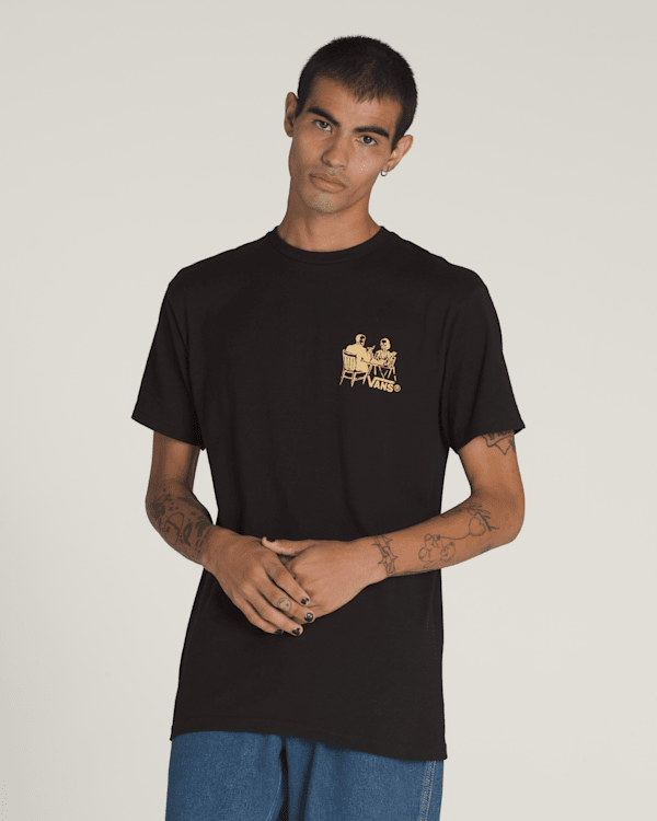 【VANS】ファインダイニング 半袖 Tシャツ BLACK/WHITE★大人気 Fine Dining T-Shirt in Black | Vans