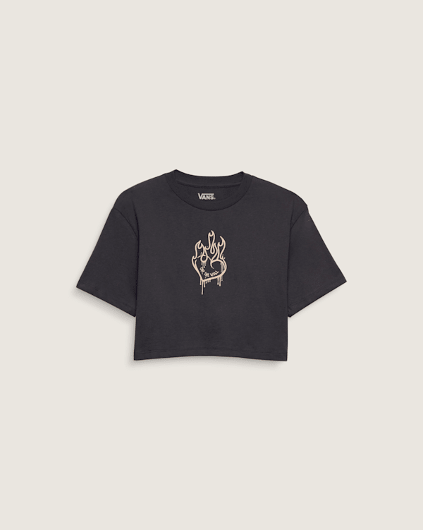 ☆nff☆ heart way tokblack nff1 Kids Fire In Your Heart T-Shirt in Asphalt Grey | Vans