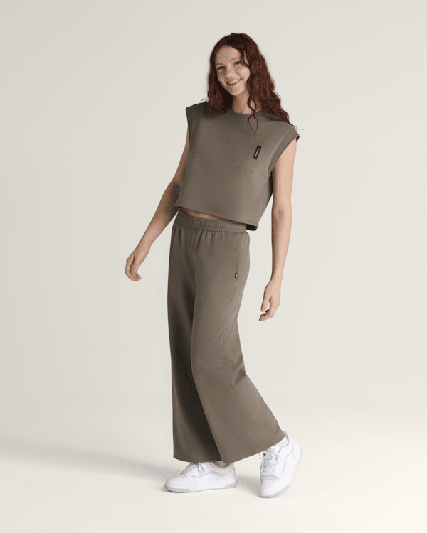 【BAON】Sinf Strap Color Wide Pants Bryn Wide Leg Pants in Bungee Cord Brown | Vans