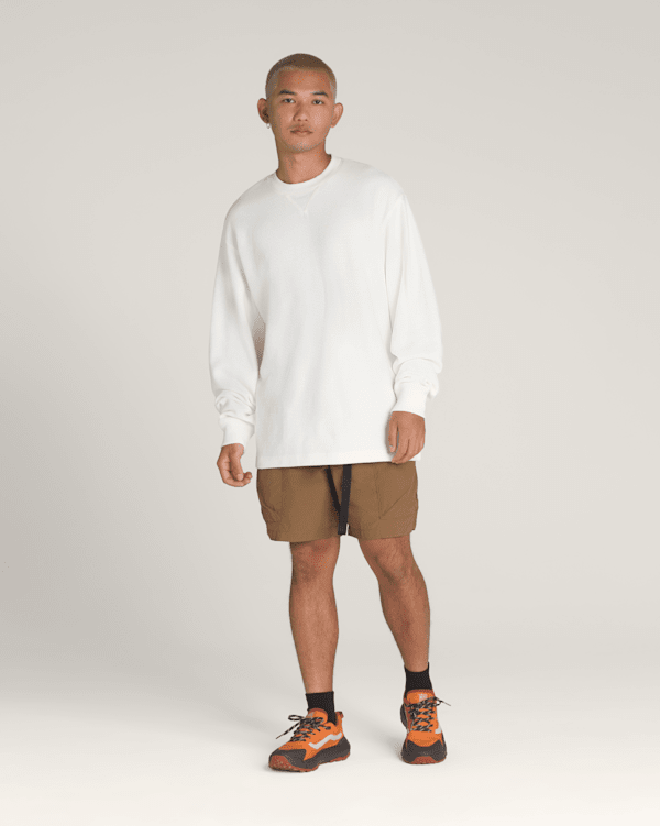 トップス SECOND/LAYER VEAL THERMAL WHITE Fruit of the Loom Men's Classic Midweight Waffle Thermal