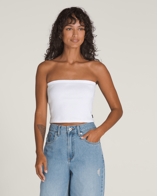 tope tubetop 白 Amy White Side Slit Tube Top by Priceless