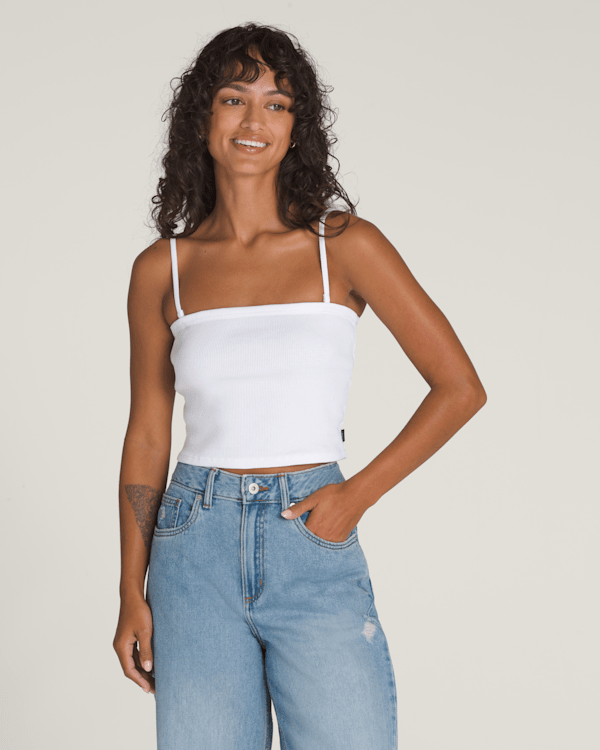 Drew Rib Tube Top in White | Vans