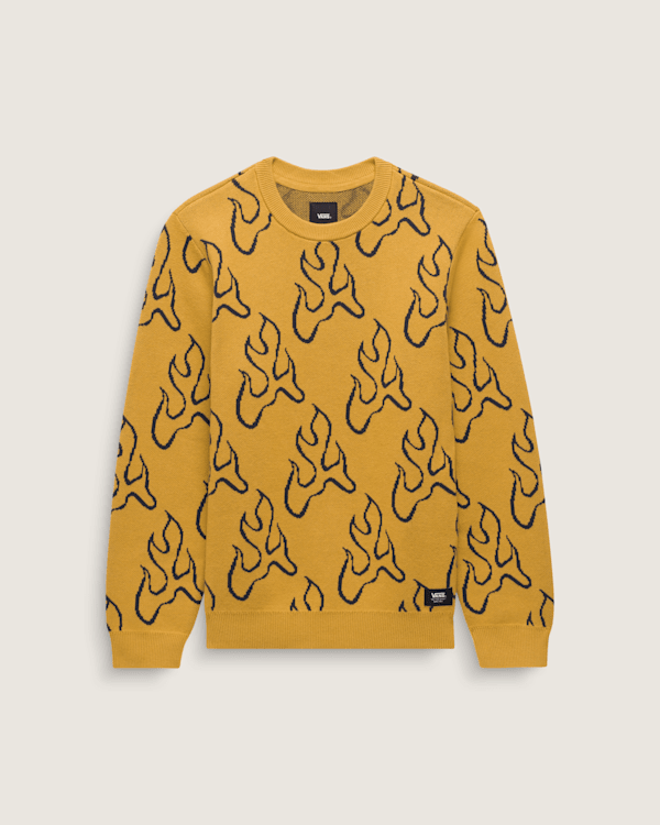 Kids Blaze Crew Sweater in Harvest Gold Yellow Vans